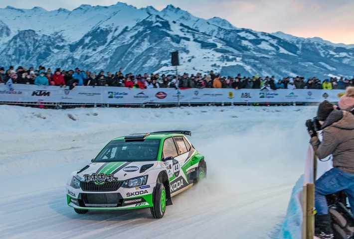 WRC 2-Champion Jan Kopecky gewinnt GP Ice Race vor SKODA Markenkollege Julian Wagner