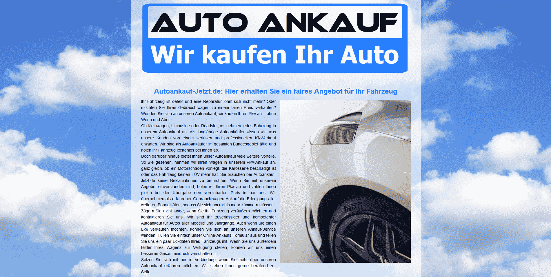 Autoankauf zum Höchstpreis- Wir kaufen Ihr Auto - alle ...